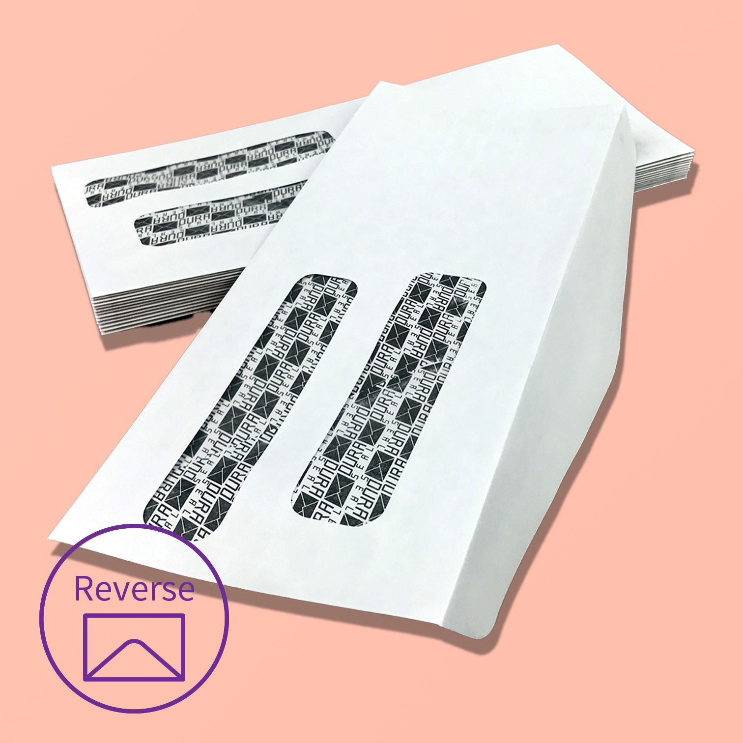DURASEAL #10 Double Window Envelope Reverse Flap (2,500 per case)