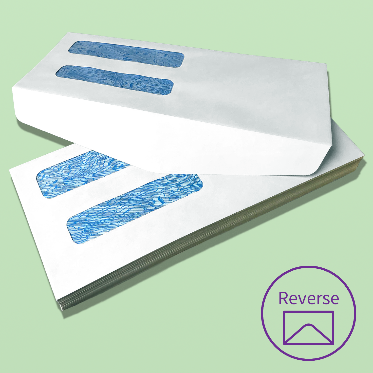 Piracle Envelope #10 Double Window with Reverse Flap