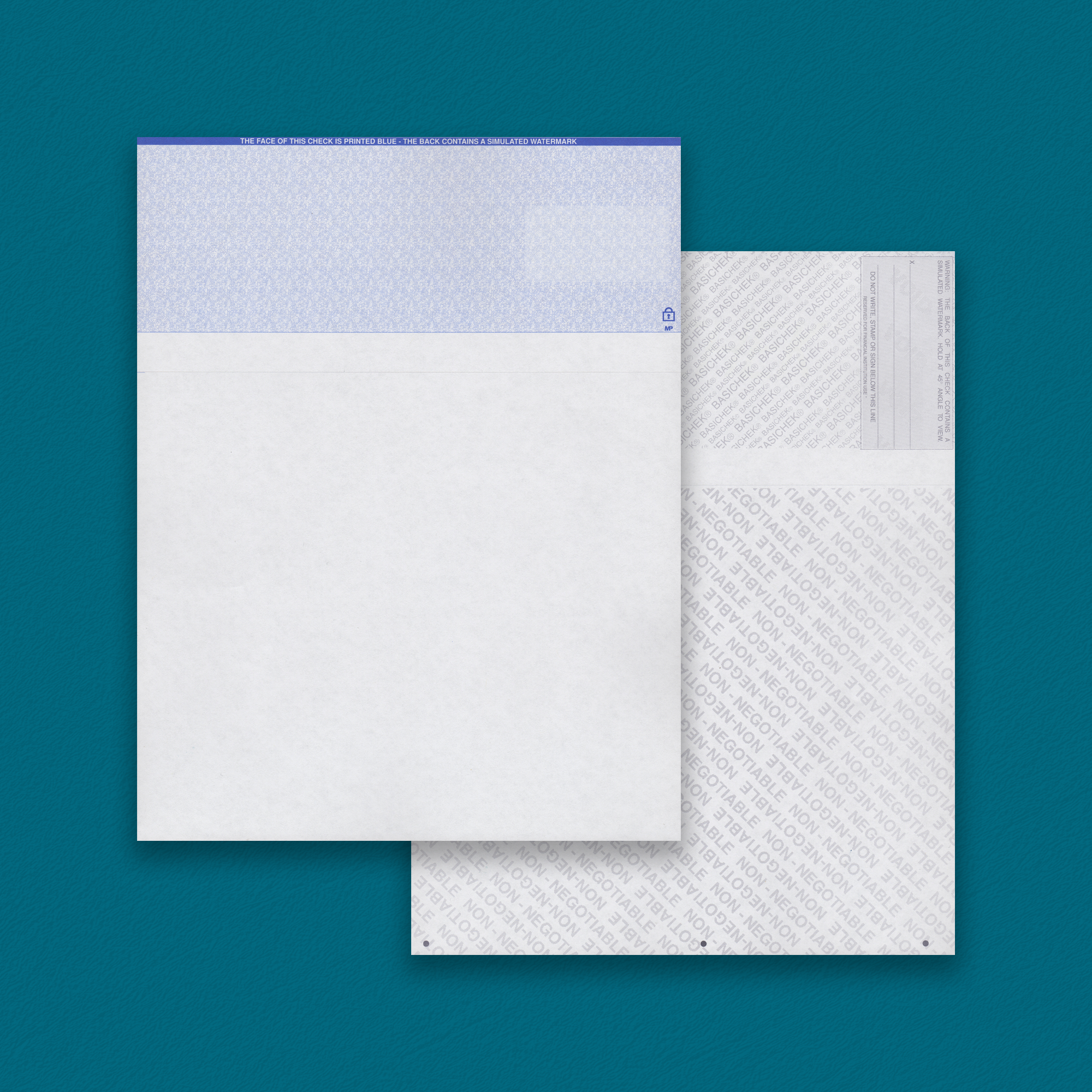 BASICHEK Blue Top Check 2 Perfs (2,500 checks)
