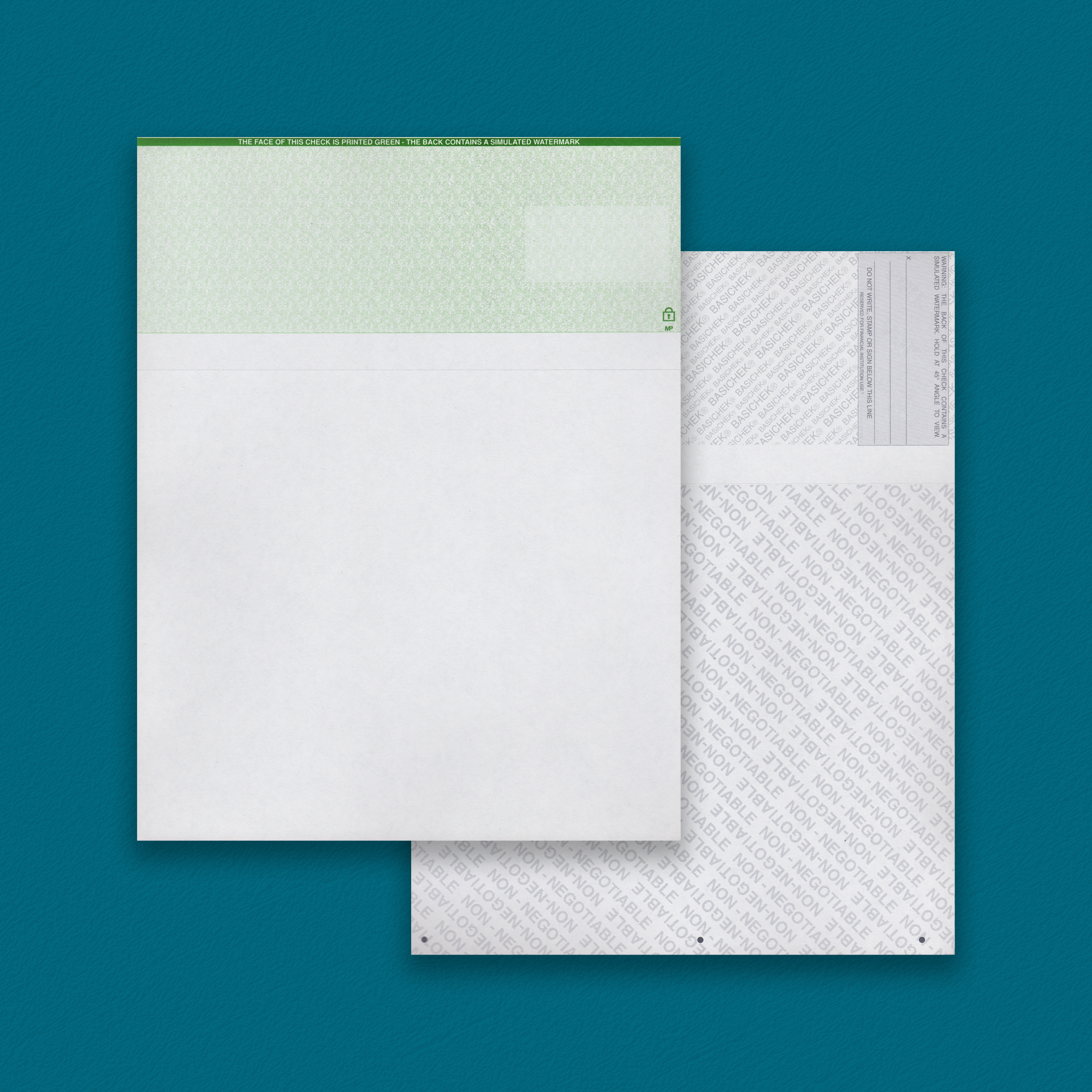 BASICHEK Green Top Check 1 Perf (2,500 checks)