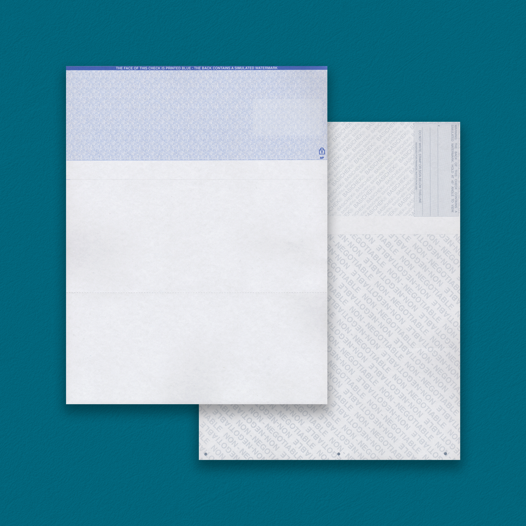 BASICHEK Blue Top Check 2 Perfs (500 checks)