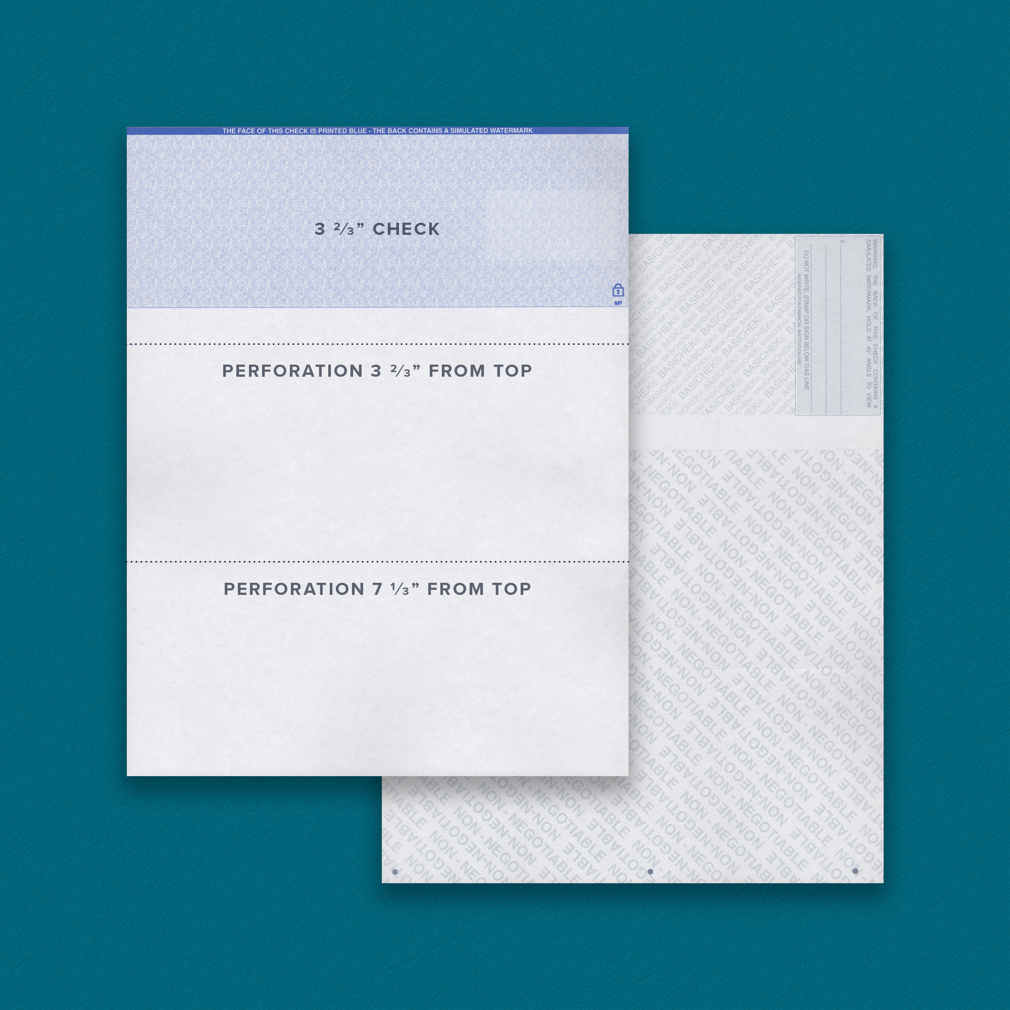 BASICHEK Blue Top Check 2 Perfs (500 checks)
