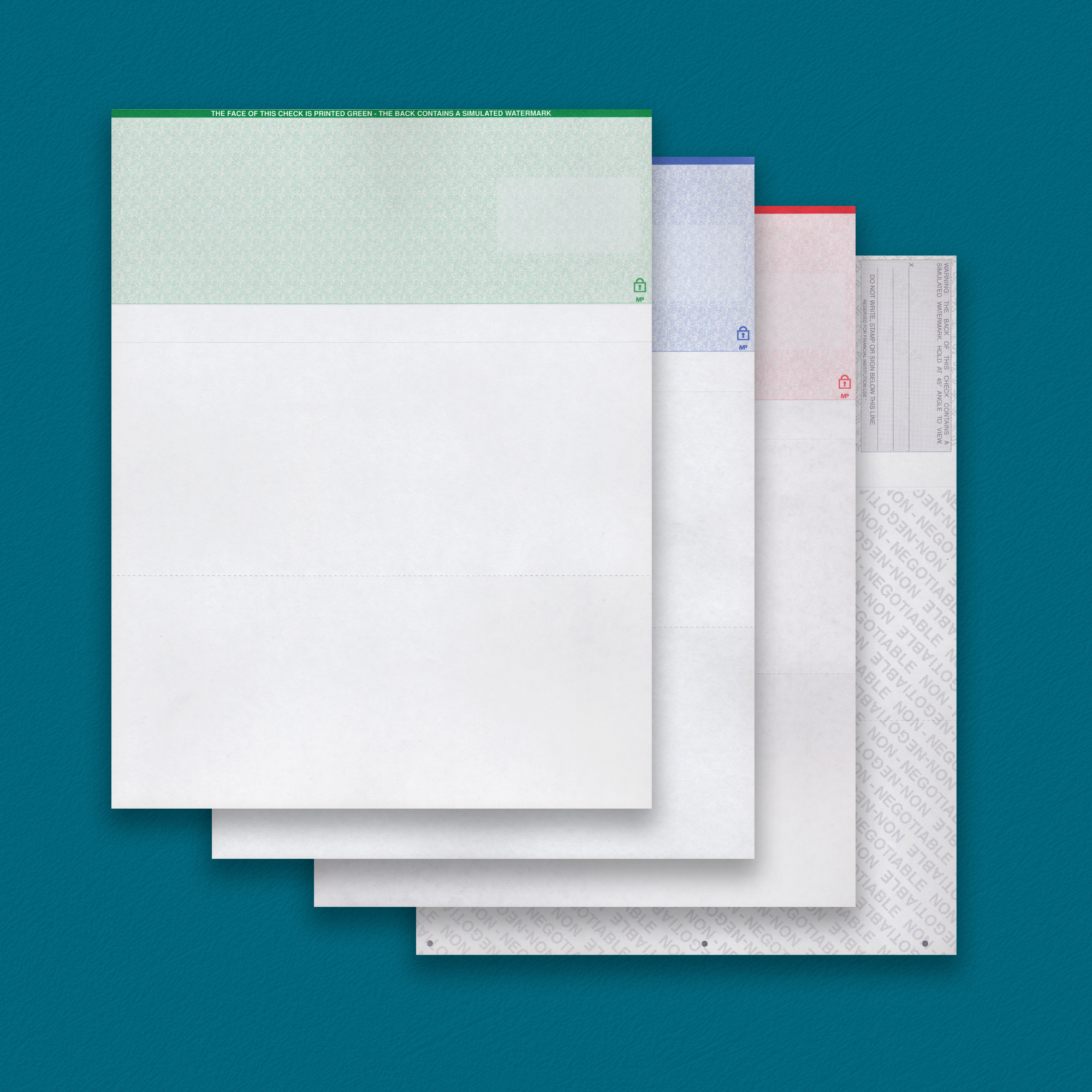 BASICHEK Green Top Check 2 Perfs (2,500 checks)