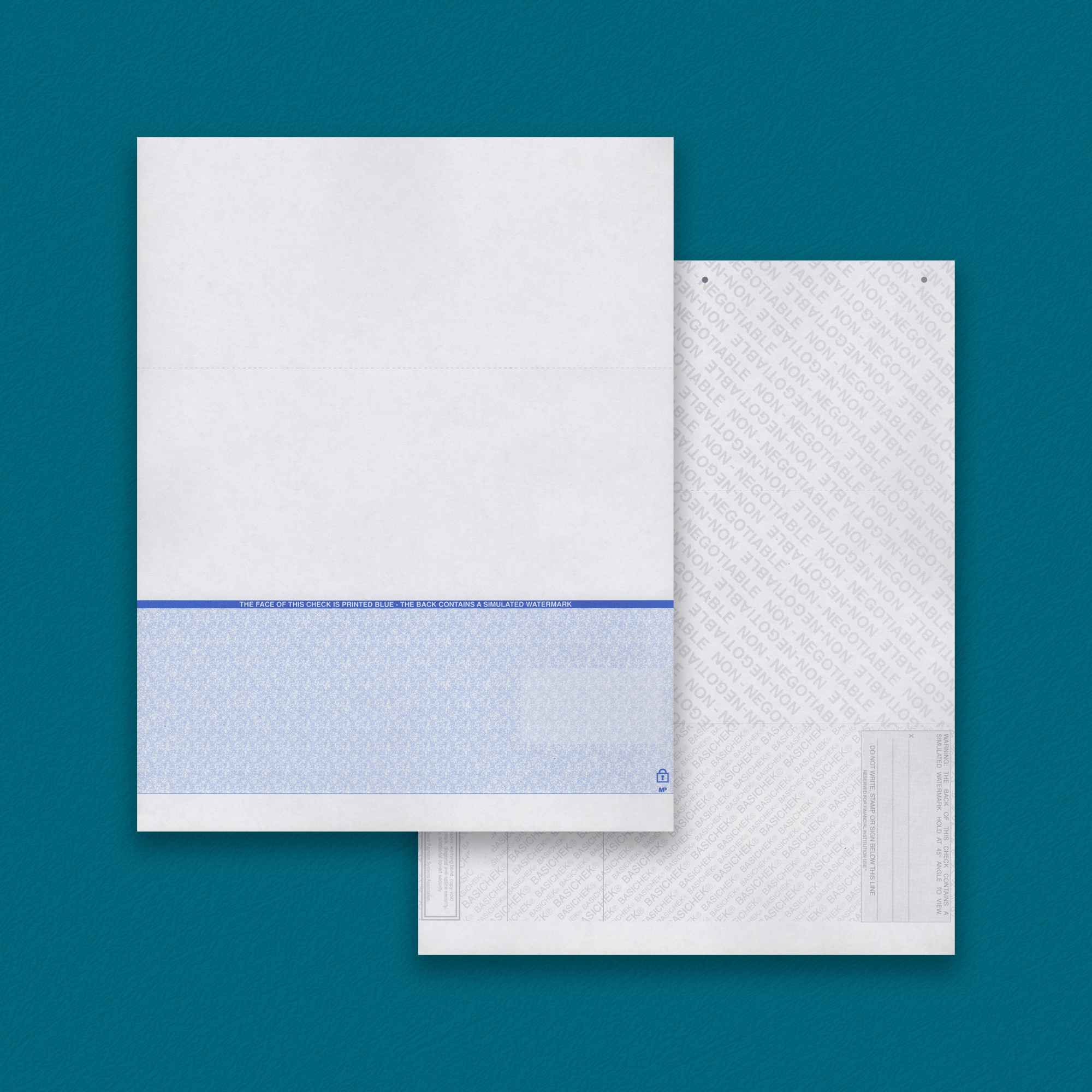 BASICHEK Blue Bottom Check 2 Perfs (500 checks)