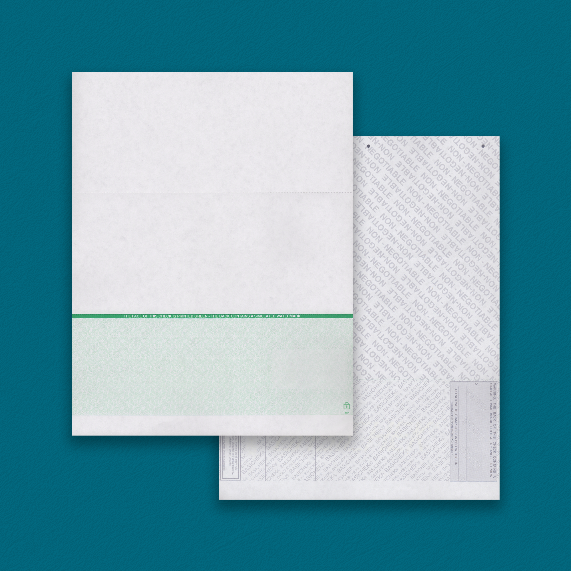 BASICHEK Green Bottom Check 2 Perfs (500 checks)