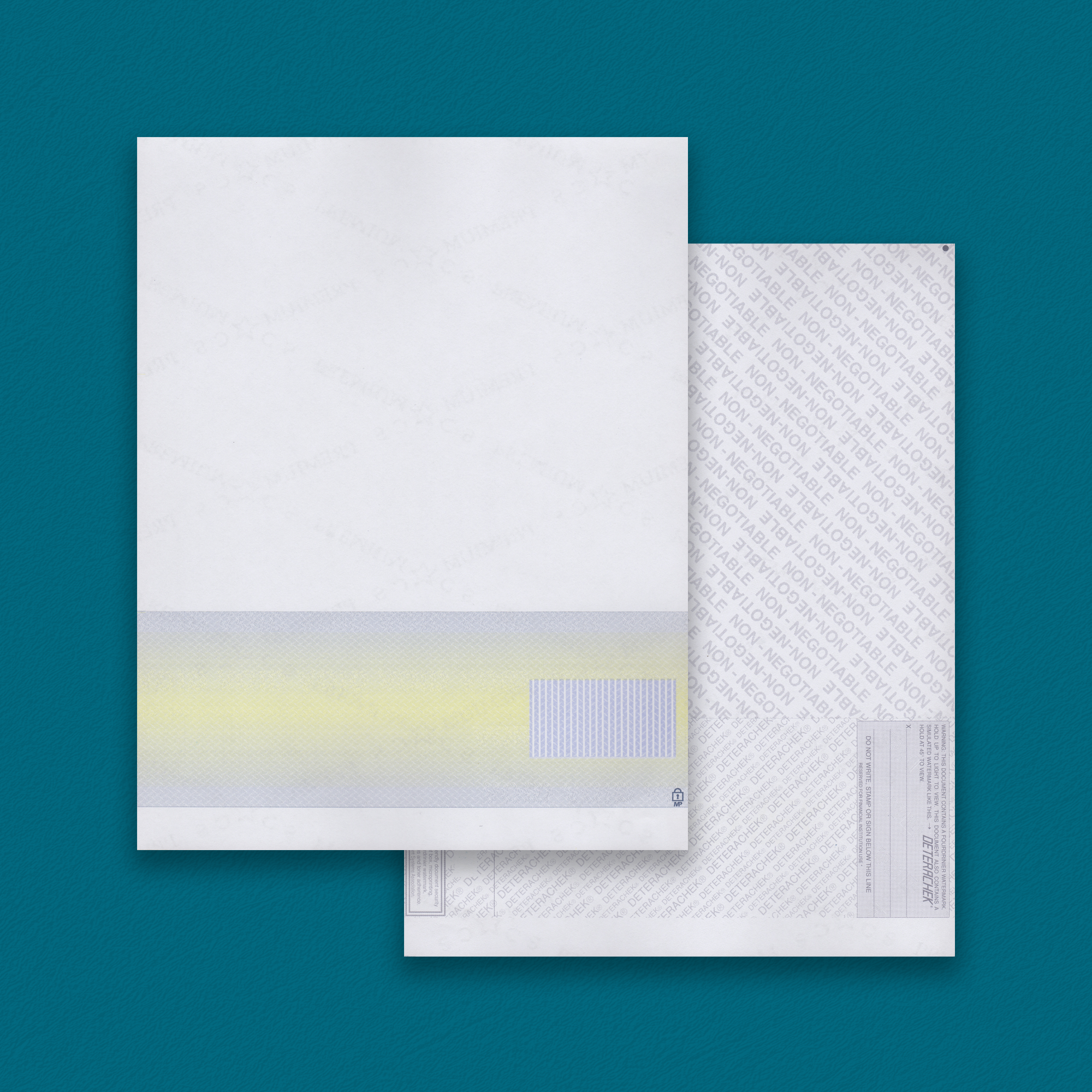 DETERACHEK Blue/Yellow Bottom Check 1 Perf (2,500 checks)