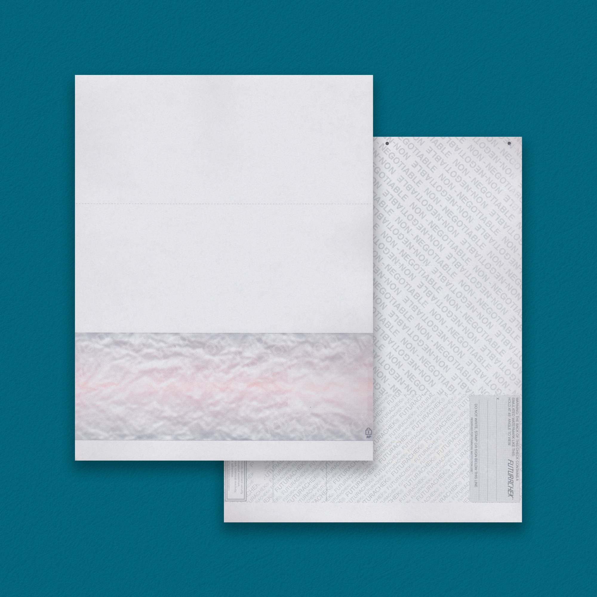FUTURACHEK Red/Gray Bottom Check 2 Perfs (2,500 checks)