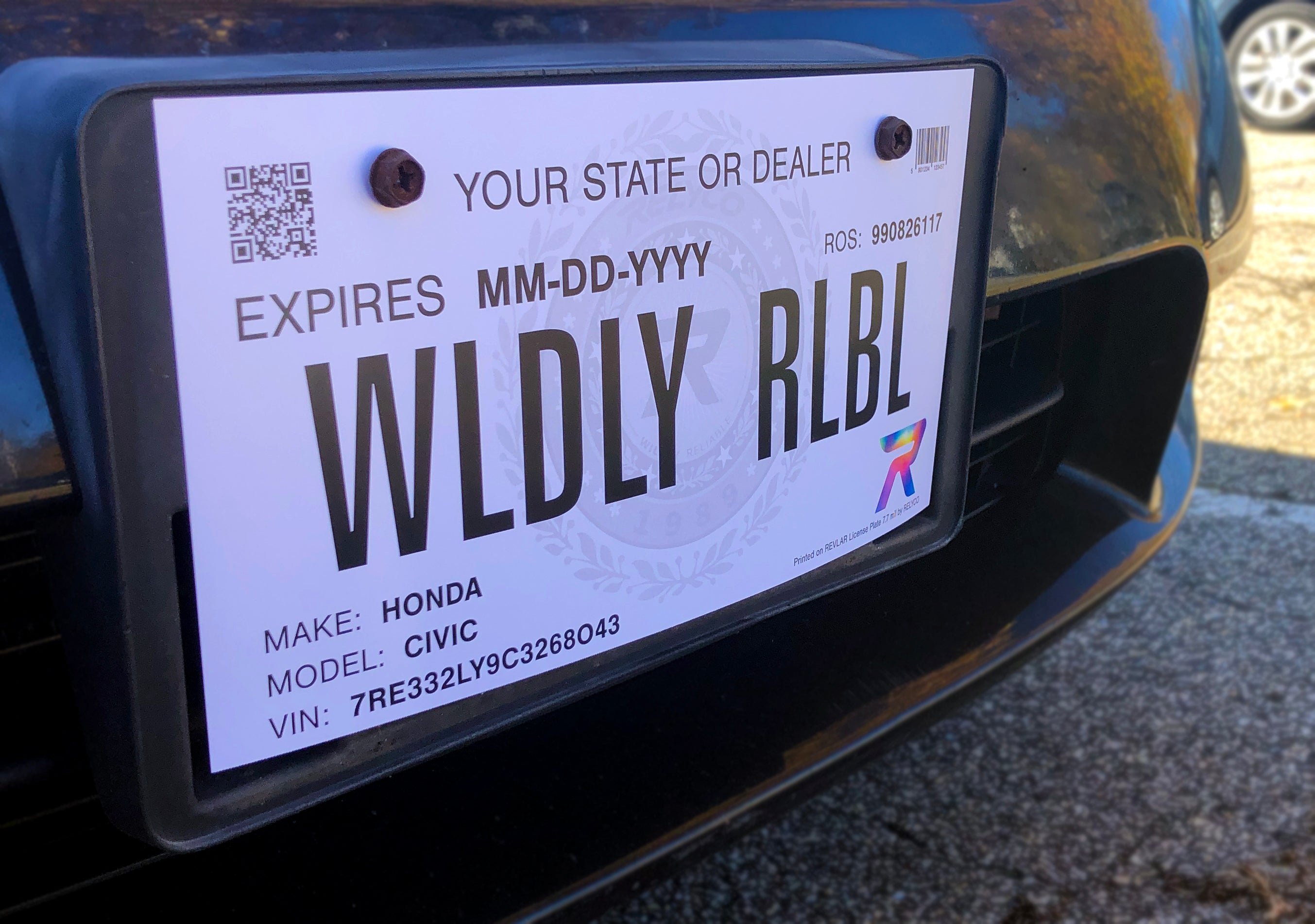 Texas REVLAR Temporary License Plates RELYCO - Main Image
