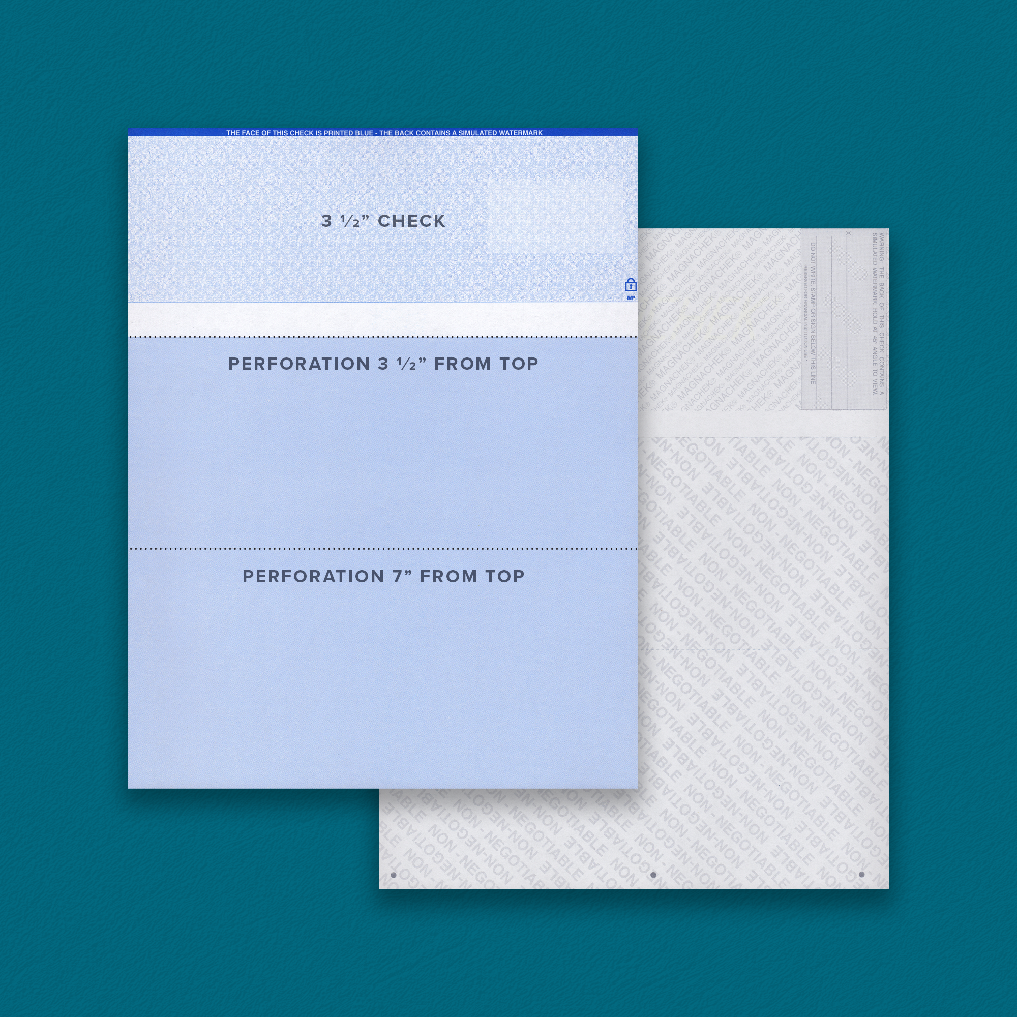 MAGNACHEK Blue Top Check 2 Perfs (500 checks)