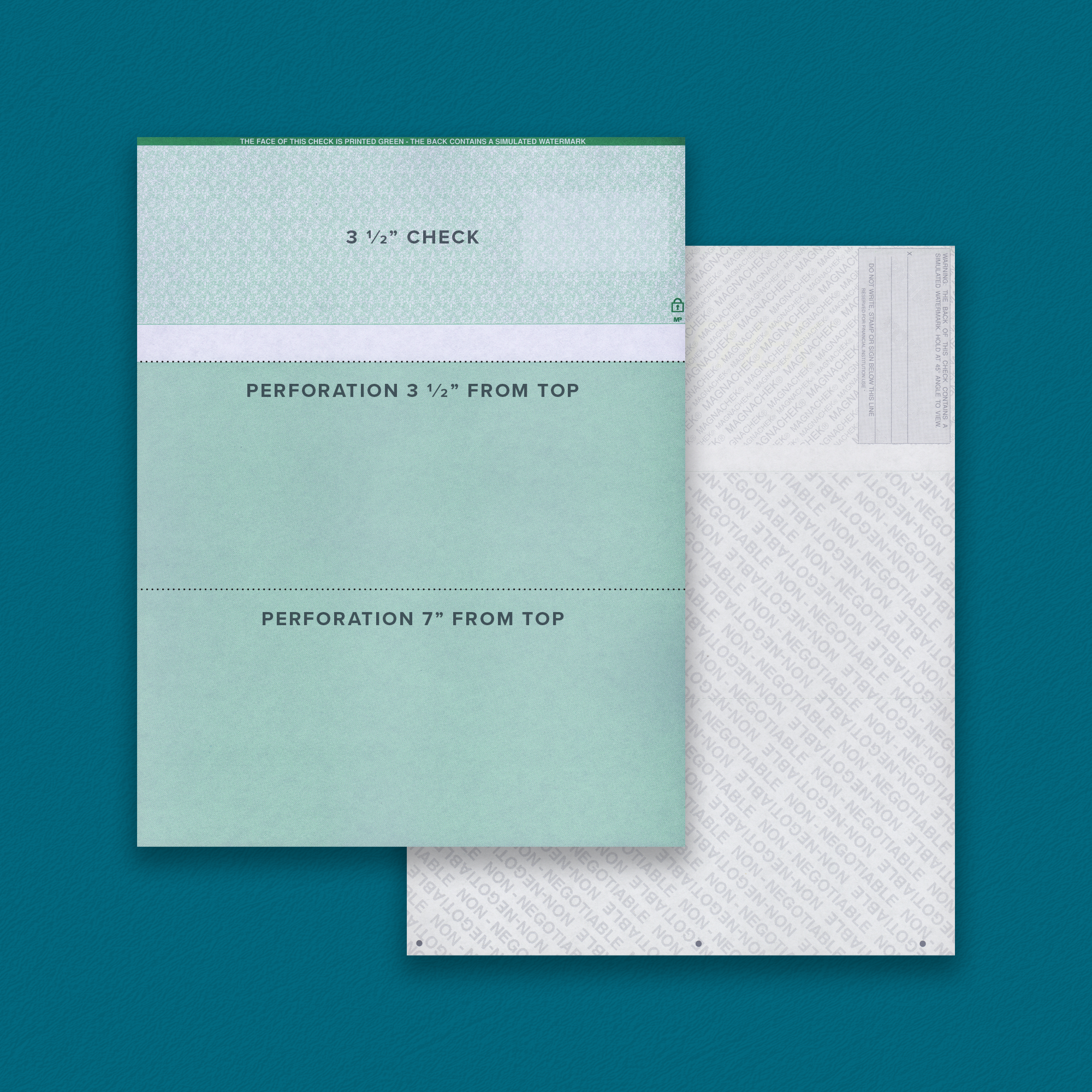 MAGNACHEK Green Top Check 2 Perfs (500 checks)