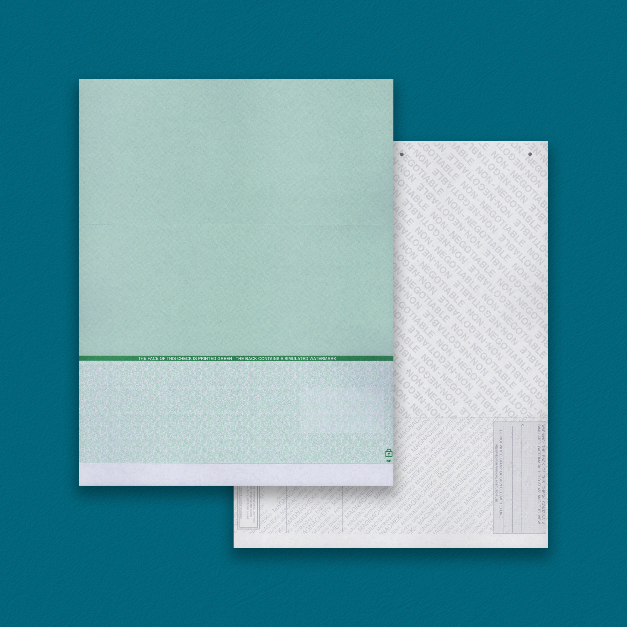 MAGNACHEK Green Bottom Check 2 Perfs (2,500 checks)