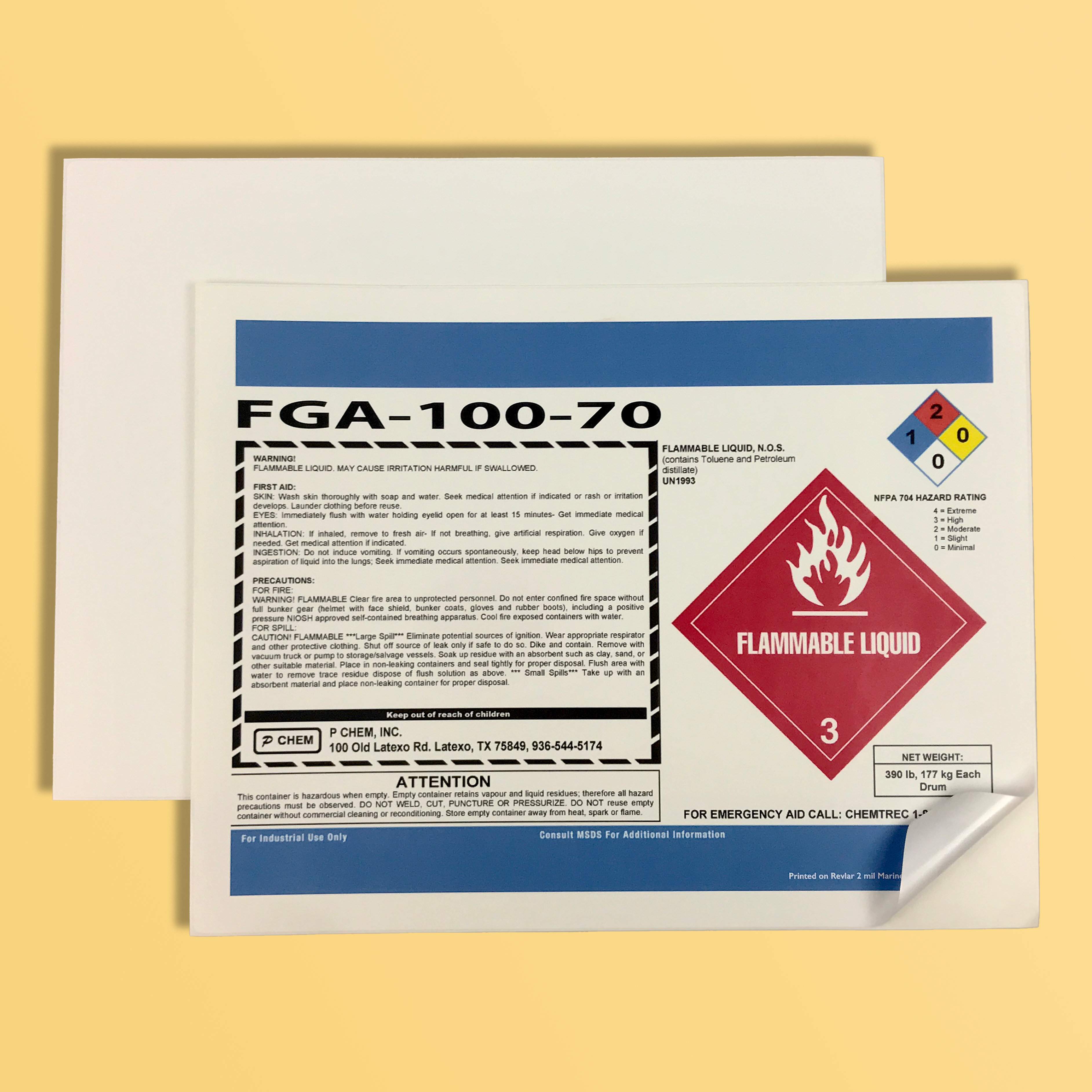 REVLAR® Marine & Laboratory Grade Permanent Label 12" x 18" (250 Sheets)