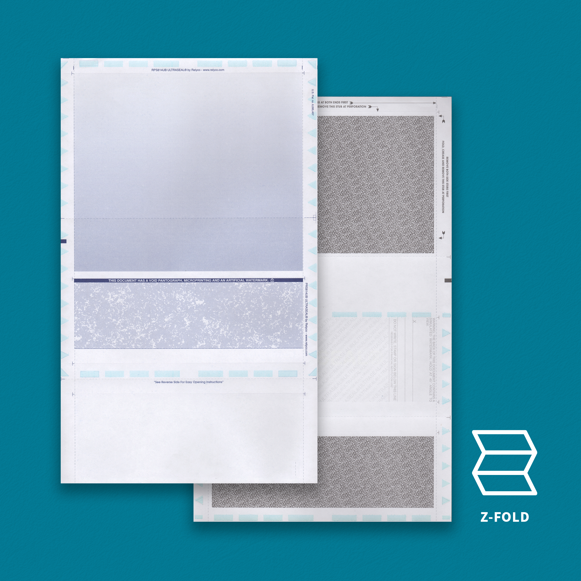 ULTRASEAL Check Uneven Z Fold 8.5" x 14"