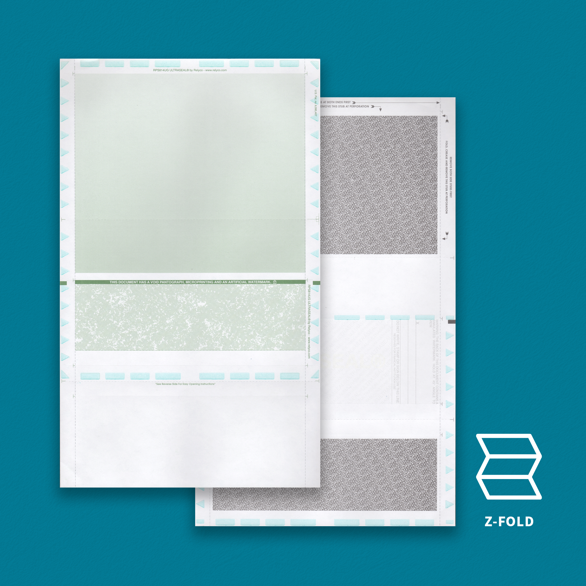 ULTRASEAL Check Uneven Z Fold 8.5" x 14" Green