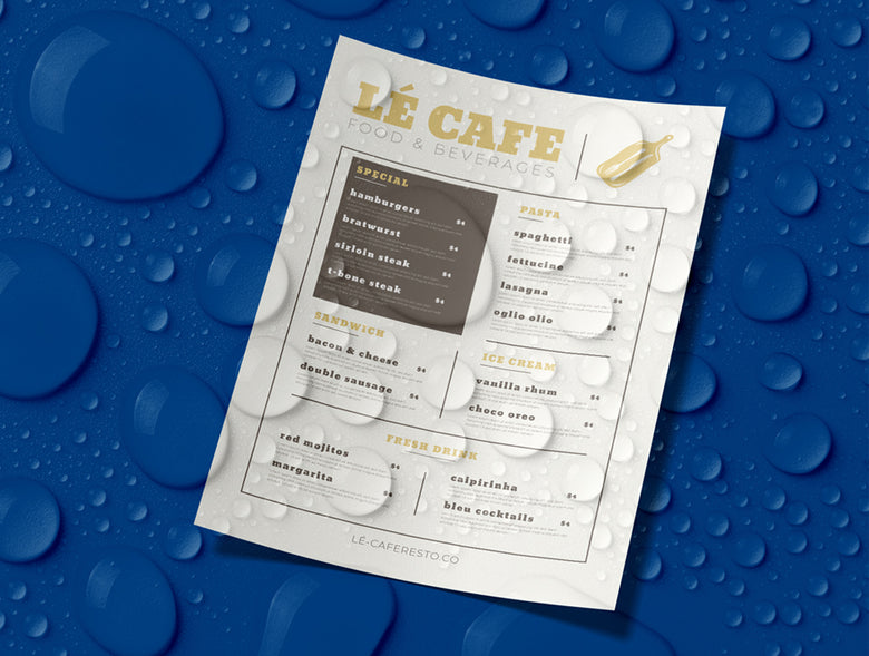 Food Service & Restaurant Menu Paper | Cleanable & Reusable