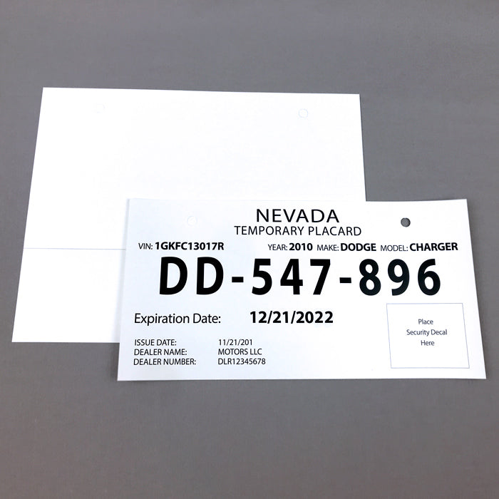 Nevada REVLAR Temporary License Plate Paper | RELYCO nevada-revlar-temporary-license-plate-paper-relyco
